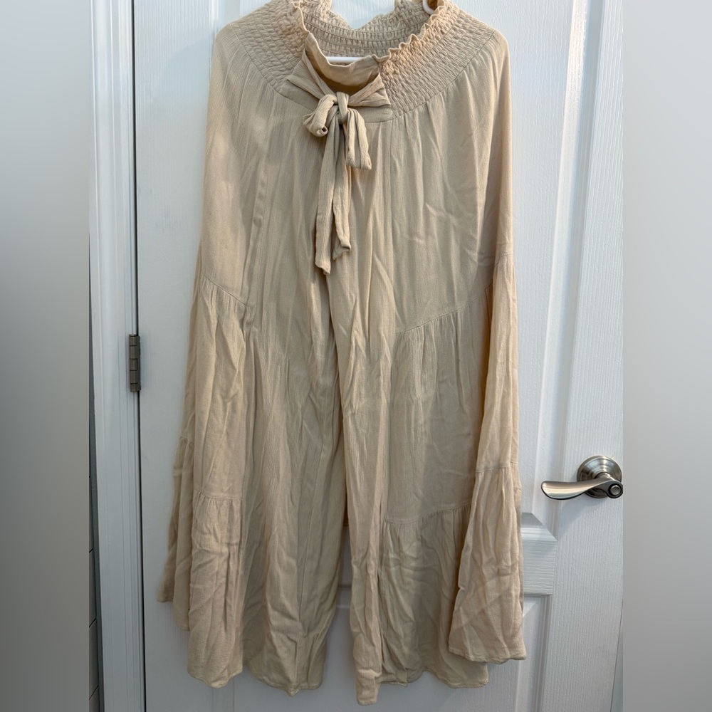 Beige Wide-Leg Pants